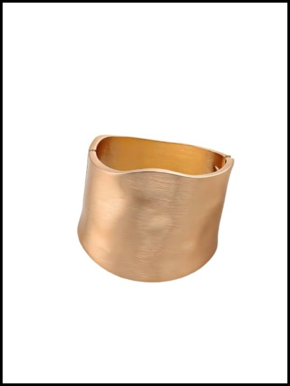 14k Gold Plated Wide Cuff Bracelet Hinged Women's Fashion Jewelry